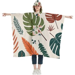 Leaves Autumn Women s Hooded Rain Ponchos by Salmanaz77