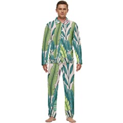 Illustrations Plants Nature Leaves Men s Long Sleeve Velvet Pocket Pajamas Set by Salmanaz77
