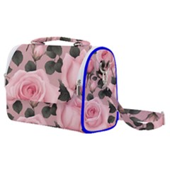 Pink Roses Satchel Shoulder Bag by pollyparadiseartshop