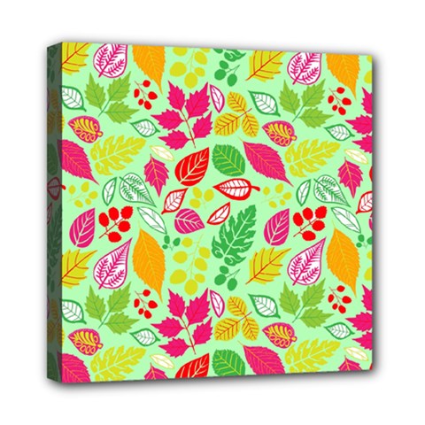 Flower Flora Floral Nature Pattern Seamless Mini Canvas 8  X 8  (stretched) by Bedest