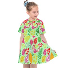 Flower Flora Floral Nature Pattern Seamless Kids  Sailor Dress by Bedest
