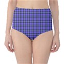 Blue Tartan Plaid 1 Classic High-Waist Bikini Bottoms View1