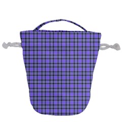 Blue Tartan Plaid 1 Drawstring Bucket Bag by dressshop