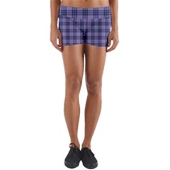 Purple Plaid Tartan 1 Yoga Shorts by dressshop