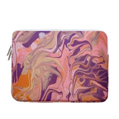 Pink Ribbon 13  Vertical Laptop Sleeve Case With Pocket by kaleidomarblingart