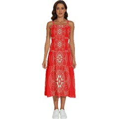 Crimson Current Sleeveless Shoulder Straps Boho Dress by ArtfulThreads