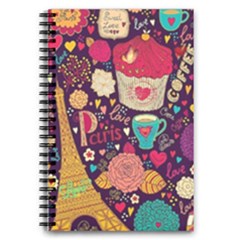 Collage Worx Black Collage Cupcake Eifel Tower Fireworks Paris 5 5  X 8 5  Notebook by Grandong