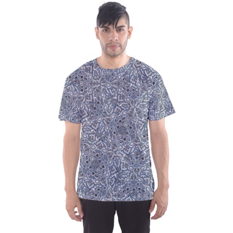 Blue Ornament Complex Mosaic Print Pattern Men s Sport Mesh T-shirt by dflcprintsclothing
