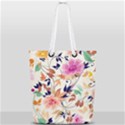 Abstract Floral Background Full Print Rope Handle Tote (Small) View1