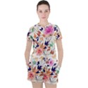 Abstract Floral Background Women s T-Shirt and Shorts Set View1