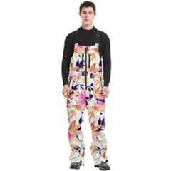 Abstract Floral Background Men s Front Zip Ski And Snowboard Bib Pants by kyorashop23