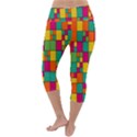 Abstract-background Lightweight Velour Capri Yoga Leggings View4
