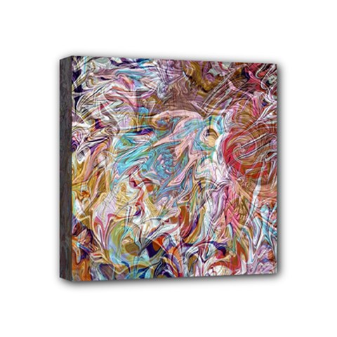 Abstract Waves Mini Canvas 4  X 4  (stretched) by kaleidomarblingart