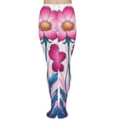 Fantasy Pink Flowers Stained Glass Tights by Grandong