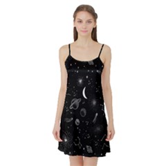 Cosmic Black Space Star Satin Night Slip by Ndabl3x