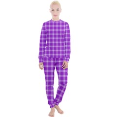 Purple Plaid Tartan 3 Women s Lounge Set by dressshop
