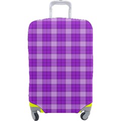 Purple Plaid Tartan 3 Luggage Cover (large) by dressshop