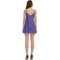 Blue Tartan Plaid 1 Diagonal Body Wrap Sleeveless V-Neck Mini Dress View4