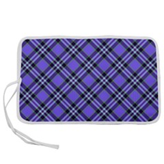 Blue Tartan Plaid 1 Diagonal Pen Storage Case (s) by dressshop