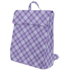 Purple Plaid Tartan 2 Diagonal Flap Top Backpack by dressshop