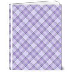 Purple Plaid Tartan 2 Diagonal 7  X 9  Hardcover Notebook by dressshop