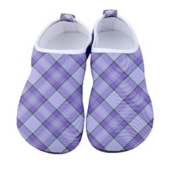 Purple Plaid Tartan 2 Diagonal Kids  Sock-style Water Shoes by dressshop