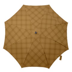 Autumn Fall Plaid Tartan 1 Diagonal Hook Handle Umbrellas (large) by dressshop