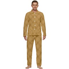 Autumn Fall Plaid Tartan 1 Diagonal Men s Long Sleeve Velvet Pocket Pajamas Set by dressshop