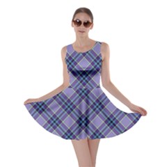 Purple Plaid Tartan 1 Diagonal Skater Dress by dressshop