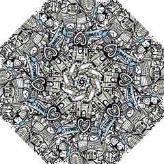 Doodle New York City Nyc Folding Umbrellas by Salmanaz77