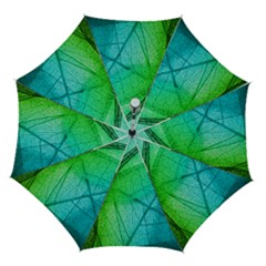 Texture Green Leaf Abstraction 3d Automatic Folding Umbrella With Case (medium) by Salmanaz77