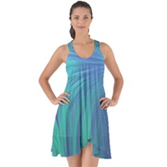 Psicodelia Zyguratti Texture Cyanturquoise Show Some Back Chiffon Dress by Salmanaz77