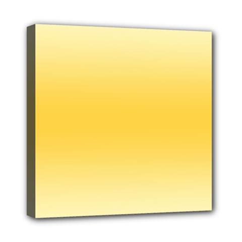 Cream Yellow To Amber Orange Bilinear Gradient Mini Canvas 8  X 8  (stretched) by GradientsOmbre
