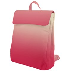 Cream Yellow To Crimson Red Linear Gradient Flap Top Backpack by GradientsOmbre