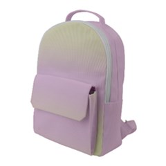 Cream Yellow To Pink Lace Bilinear Gradient Flap Pocket Backpack (large) by GradientsOmbre