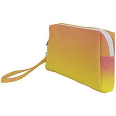 Coral Pink To Electric Yellow Linear Gradient Wristlet Pouch Bag (small) by GradientsOmbre
