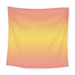 Coral Pink To Electric Yellow Bilinear Gradient Square Tapestry (large) by GradientsOmbre