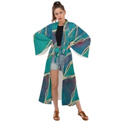 Aqua Batik, Abstract, Colorful Maxi Kimono by kyorashop23