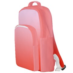 Pink Lace To Scarlet Red Linear Gradient Double Compartment Backpack by GradientsOmbre