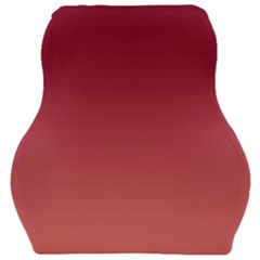 Burgundy Red To Coral Pink Linear Gradient Car Seat Velour Cushion  by GradientsOmbre