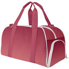 Burgundy Red To Coral Pink Linear Gradient Burner Gym Duffel Bag by GradientsOmbre
