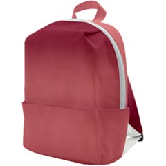 Burgundy Red To Coral Pink Bilinear Gradient Zip Up Backpack by GradientsOmbre