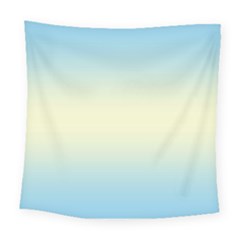 Baby Blue To Cream Yellow Bilinear Gradient Square Tapestry (large) by GradientsOmbre