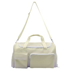 Pale Violet To Cream Yellow Bilinear Gradient Sports Gym Duffle Bag With Shoe Compartment by GradientsOmbre
