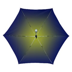 Electric Yellow To Navy Blue Linear Gradient Automatic Folding Umbrella With Case (small) by GradientsOmbre