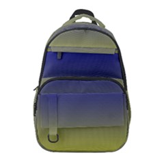 Navy Blue To Electric Yellow Linear Gradient Carry-on Travel Backpack by GradientsOmbre