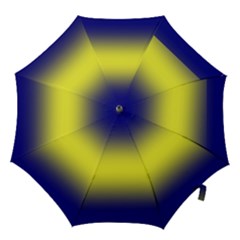 Navy Blue To Electric Yellow Bilinear Gradient Hook Handle Umbrellas (large) by GradientsOmbre