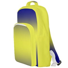 Navy Blue To Electric Yellow Bilinear Gradient Double Compartment Backpack by GradientsOmbre