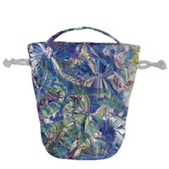 Blue Blend Drawstring Bucket Bag by kaleidomarblingart