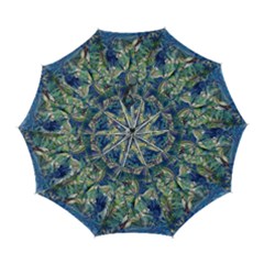 Blue Blend Automatic Folding Umbrella With Case (large) by kaleidomarblingart